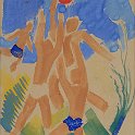 Children playing 1930 gouache on cardboard 23x17